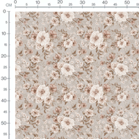Tissu - Bouquets roses et blanches