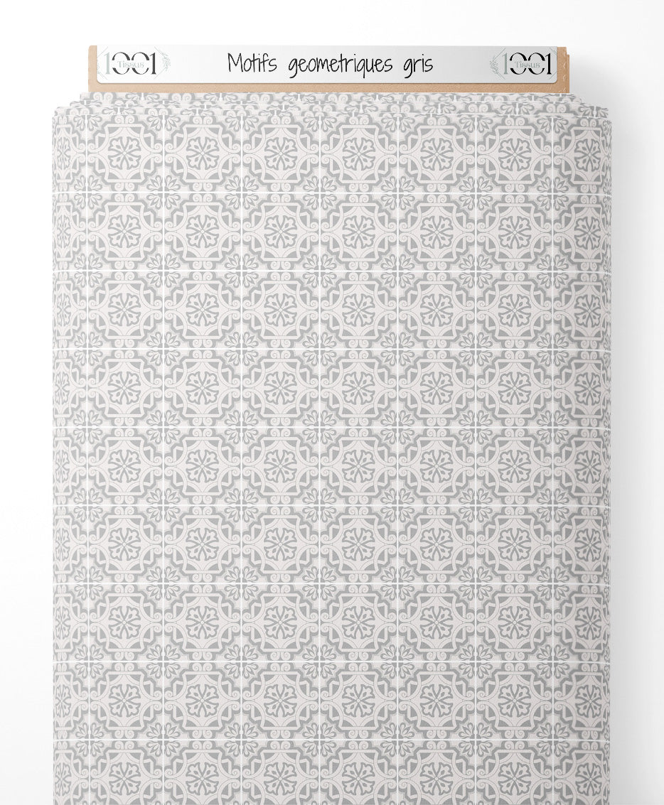 Tissu - Motifs géométriques gris