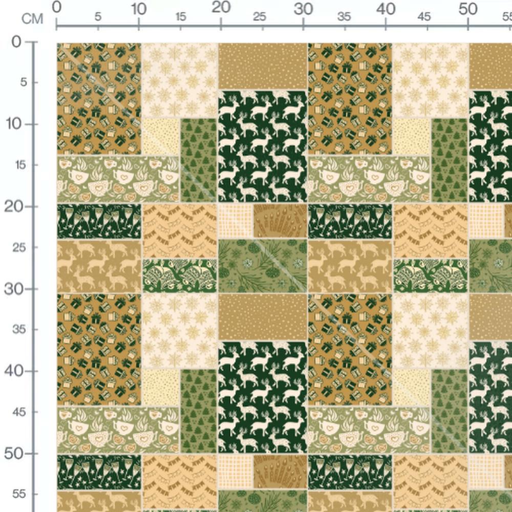 Tissu - Patchwork motifs de Noël