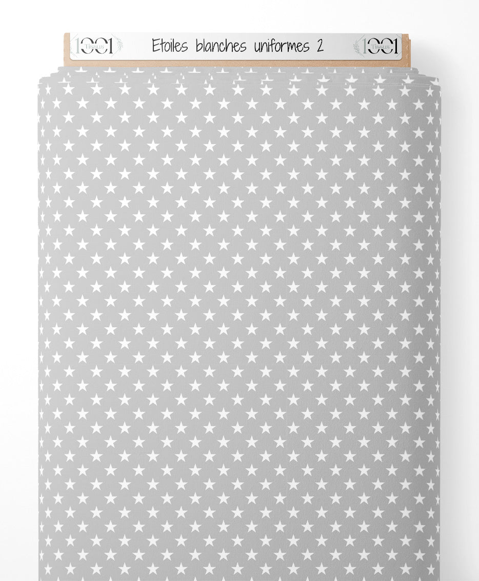 Tissu - Étoiles blanches uniformes 2
