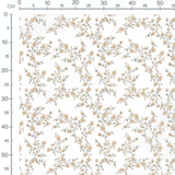 Tissu - Roses beige et feuilles vertes
