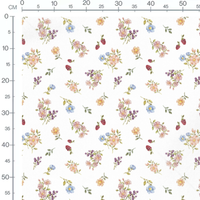 Tissu - Fleurs roses et bleues vives 3