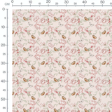 Tissu - Pivoines et papillons délicats