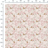 Tissu - Sapins blancs contour beige