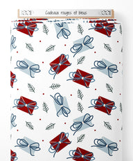 Tissu - Cadeaux rouges et bleus