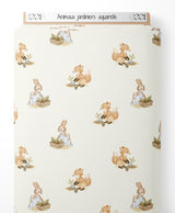 Tissu - Animaux jardiniers aquarelle