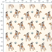 Tissu - Chevaliers sur chevaux