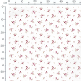Tissu - Fleurs roses sur fond blanc 5