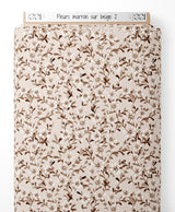 Tissu - Fleurs marron sur beige 2