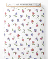 Tissu - Fleurs rose et violet pastel