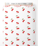 Tissu - Groupes de cerises et feuillage