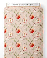 Tissu - Pommes et tranches avec pépins