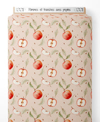 Tissu - Pommes et tranches avec pépins