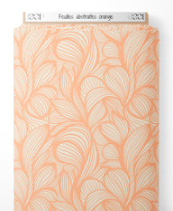 Tissu - Feuilles abstraites orange