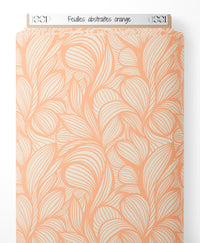 Tissu - Feuilles abstraites orange