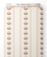 Tissu - Fleurs stylisées et pois