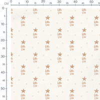 Tissu - Étoiles et texte beige