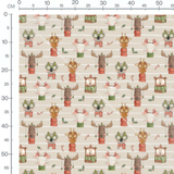 Tissu - Animaux avec accessoires rouges