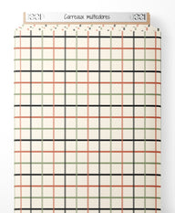 Tissu - Carreaux multicolores sur fond