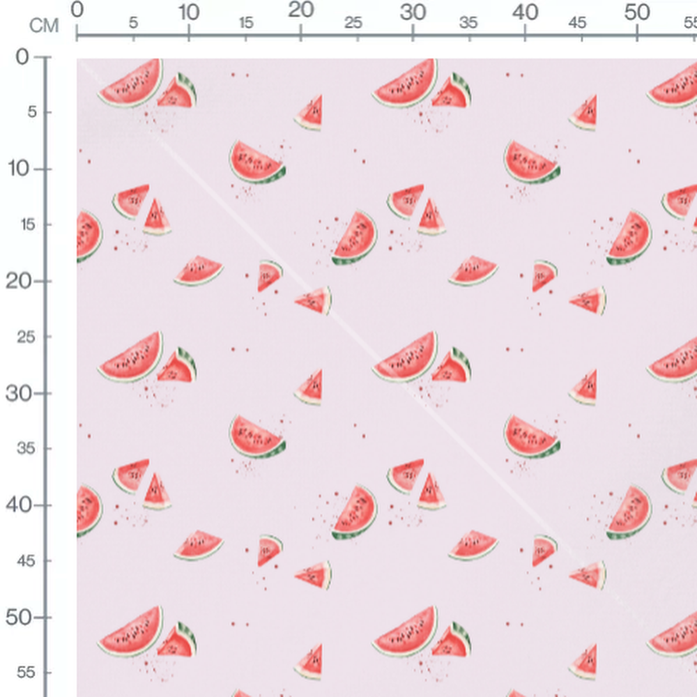 Tissu - Pastèques sur fond rose clair