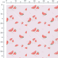 Tissu - Pastèques sur fond rose clair