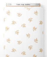Tissu - Feuilles beige aléatoires