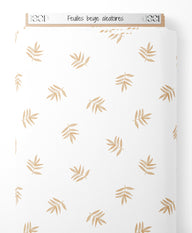 Tissu - Feuilles beige aléatoires