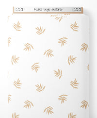 Tissu - Feuilles beige aléatoires