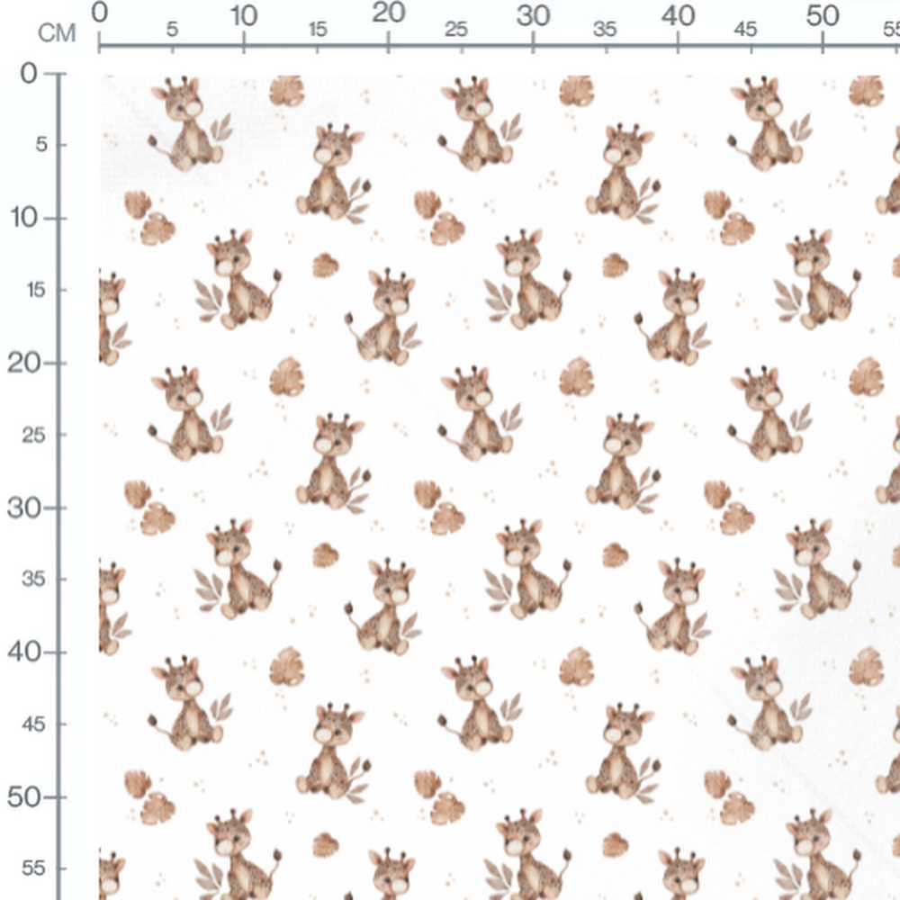 Tissu - Petites girafes aquarelle