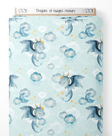 Tissu - Dragons et nuages rêveurs