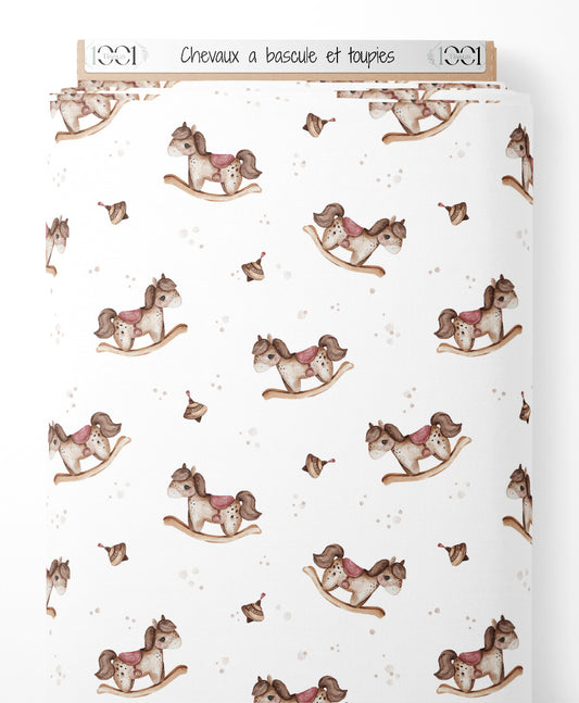 Tissu - Chevaux à bascule et toupies