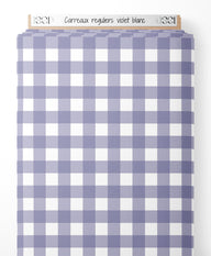 Tissu - Carreaux réguliers violet-blanc