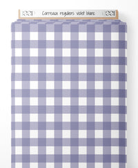 Tissu - Carreaux réguliers violet-blanc