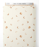 Tissu - Lunes et cercles marron