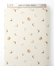 Tissu - Lunes et cercles marron