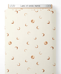 Tissu - Lunes et cercles marron