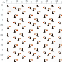 Tissu - Toucans vifs sur fond clair