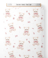 Tissu - Oursons blancs sur fond clair
