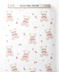 Tissu - Oursons blancs sur fond clair