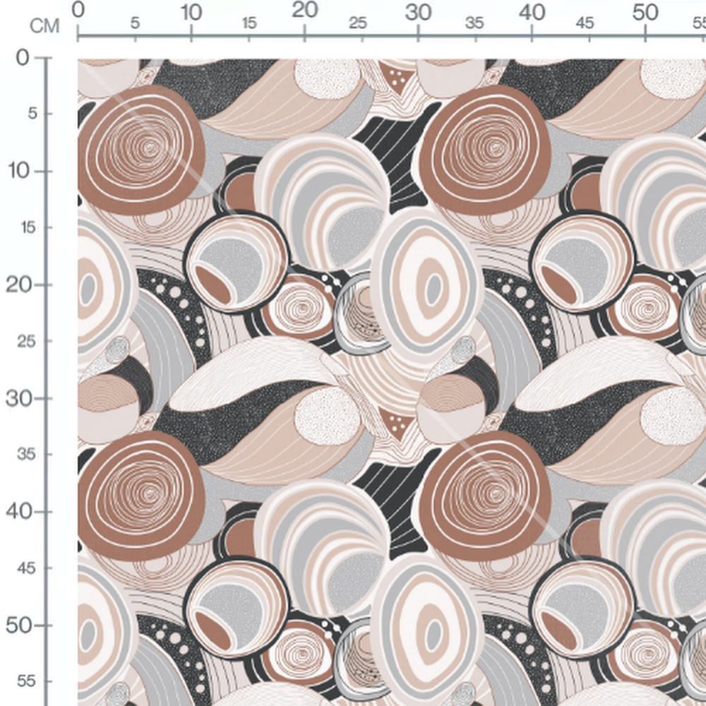 Tissu - Cercles et spirales abstraits
