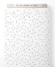 Tissu - Pois noirs uniformes sur blanc 2