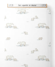 Tissu - Ours aquarelle en douceur