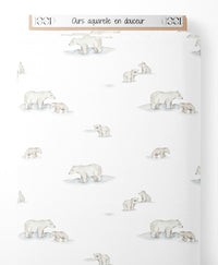 Tissu - Ours aquarelle en douceur