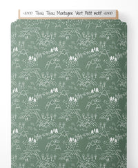Tissu - Tissu Montagne Vert Petit motif