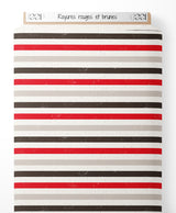Tissu - Rayures rouges et brunes