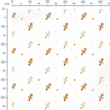 Tissu - Clés ailées dorées