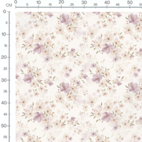 Tissu - Fleurs pastel sur fond blanc 4