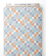 Tissu - Carrés géométriques colorés