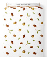 Tissu - Glands verts sur fond blanc