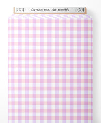 Tissu - Carreaux rose clair répétitifs